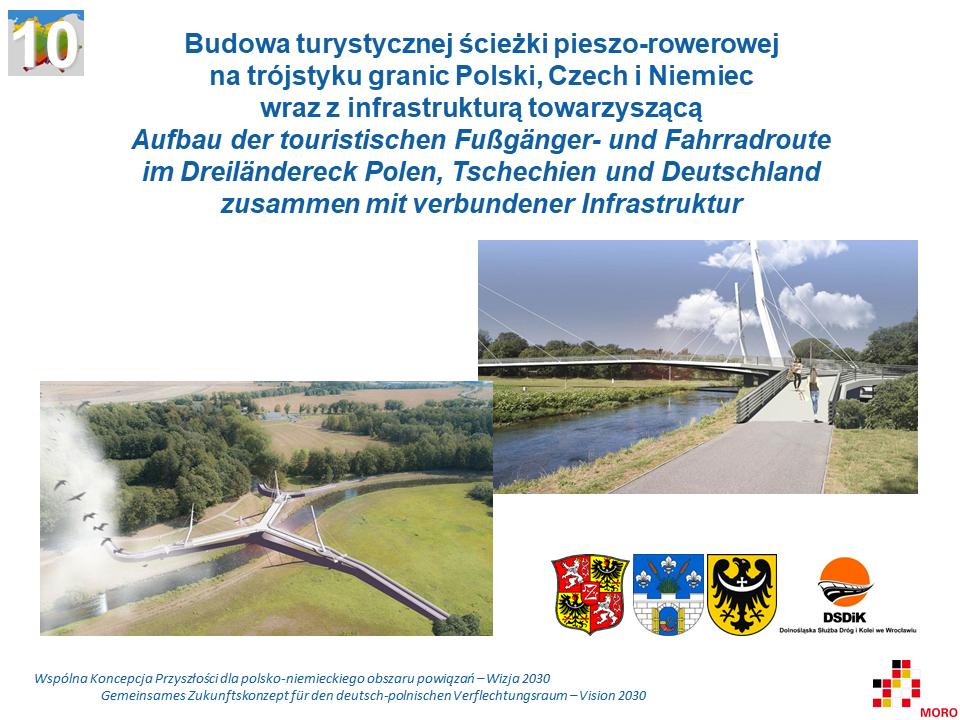 Budowa turystycznej ścieżki pieszo-rowerowej na trójstyku granic Polski, Czech i Niemiec wraz z infrastrukturą towarzyszącą / Aufbau der touristischen Fußgänger- und Fahrradroute im Dreiländereck Polen, Tschechien und Deutschland zusammen mit verbundener Infrastruktur