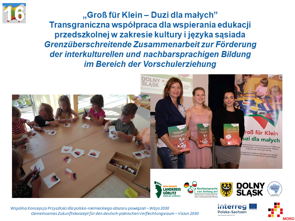 "Groß für Klein – Duzi dla małych": Transgraniczna współpraca dla wspierania edukacji przedszkolnej w zakresie kultury i języka sąsiada / Grenzüberschreitende Zusammenarbeit zur Förderung der interkulturellen und nachbarsprachigen Bildung im Bereich der Vorschulerziehung