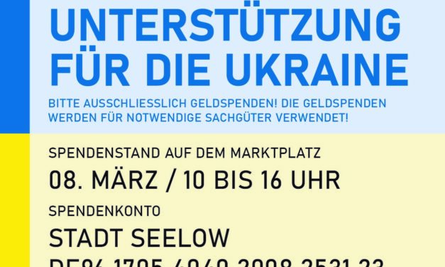 Spendenaufruf der Städte Seelow und Kostrzyn nad Odrą für die Ukraine